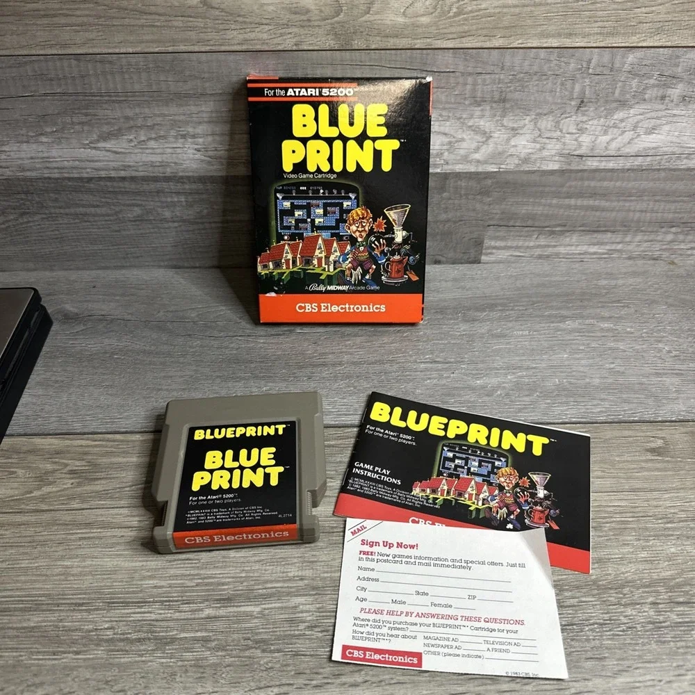 Blueprint (Atari 5200, 1984) With Box manual Registration Card No overlay